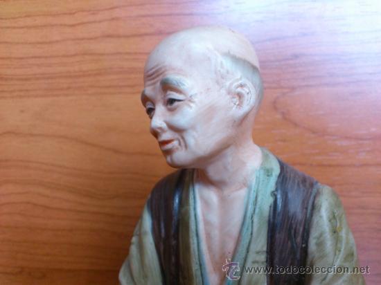 Antigüedades: Figura antigua de biscuit sobre peana de madera ( Made in Japan ) - Foto 12 - 38834190