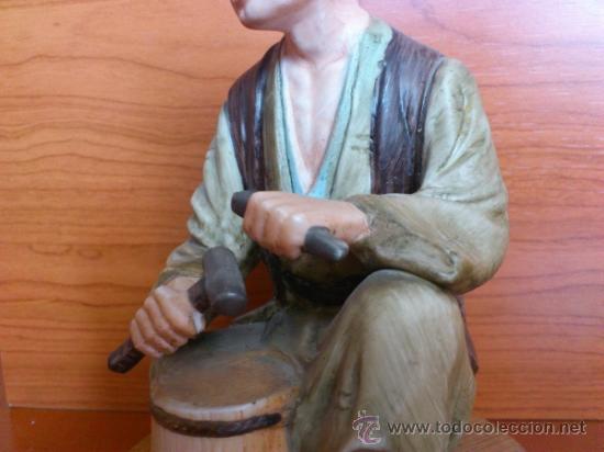 Antigüedades: Figura antigua de biscuit sobre peana de madera ( Made in Japan ) - Foto 13 - 38834190
