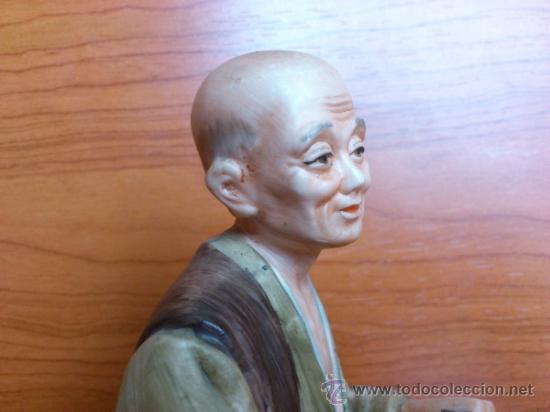 Antigüedades: Figura antigua de biscuit sobre peana de madera ( Made in Japan ) - Foto 10 - 38834190