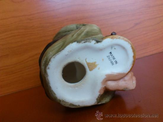 Antigüedades: Figura antigua de biscuit sobre peana de madera ( Made in Japan ) - Foto 19 - 38834190