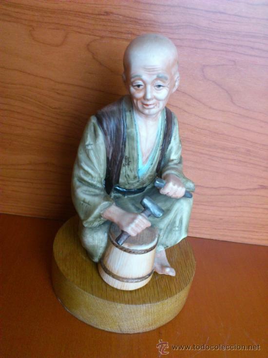 Antigüedades: Figura antigua de biscuit sobre peana de madera ( Made in Japan ) - Foto 17 - 38834190