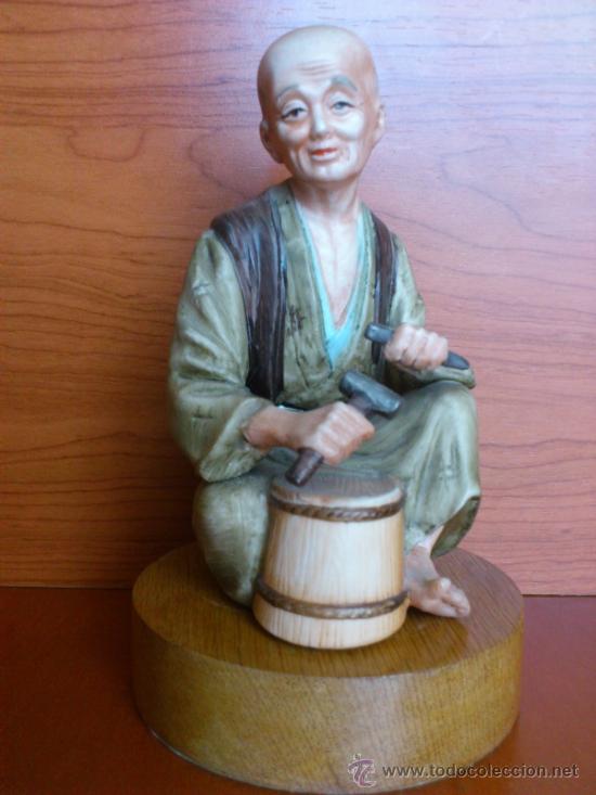 Antigüedades: Figura antigua de biscuit sobre peana de madera ( Made in Japan ) - Foto 16 - 38834190