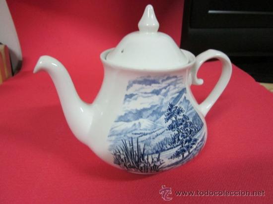 Antig&uuml;edades: CAFETERA  AZUL EIT ENGLAND CERAMICA INGLESA - Foto 1