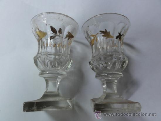 Antig&uuml;edades: DOS COPITAS CRISTAL siglo xix - Foto 1