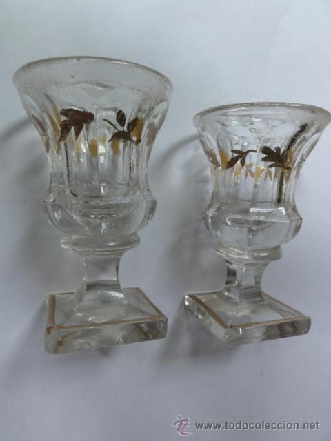 Antig&uuml;edades: DOS COPITAS CRISTAL siglo xix - Foto 3