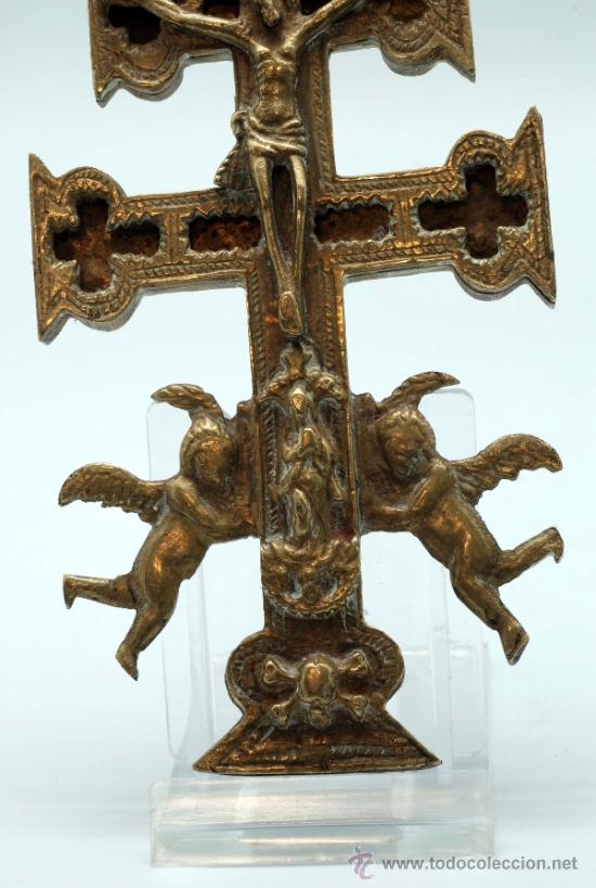 Antig&uuml;edades: Cruz de Caravaca en bronce S XVIII - Foto 3