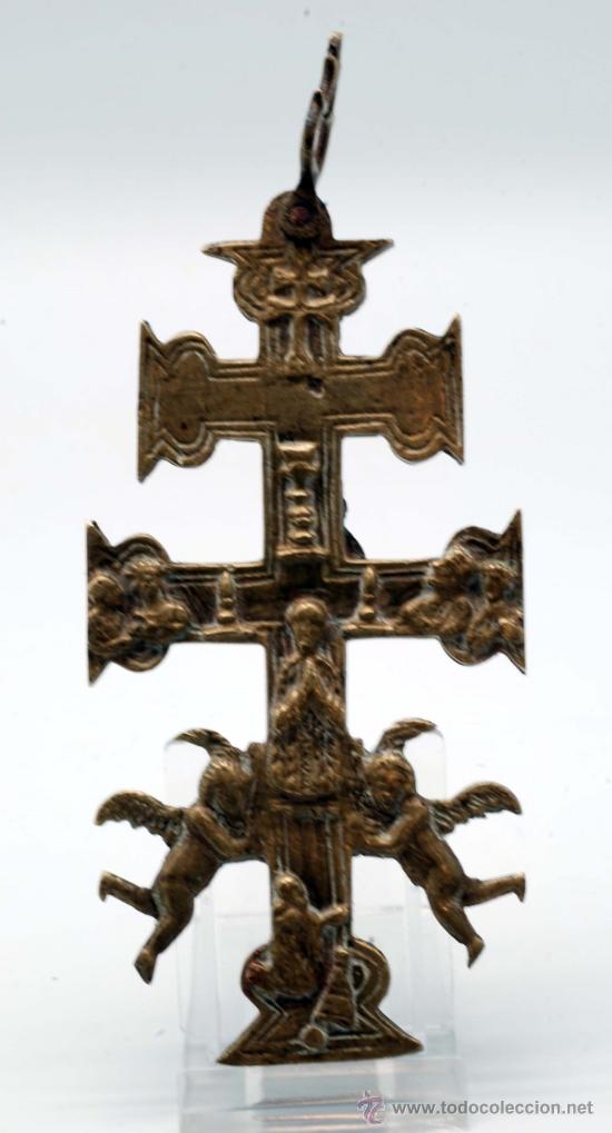 Antig&uuml;edades: Cruz de Caravaca en bronce S XVIII - Foto 4