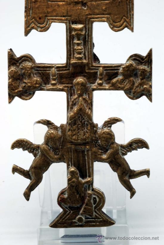 Antig&uuml;edades: Cruz de Caravaca en bronce S XVIII - Foto 5