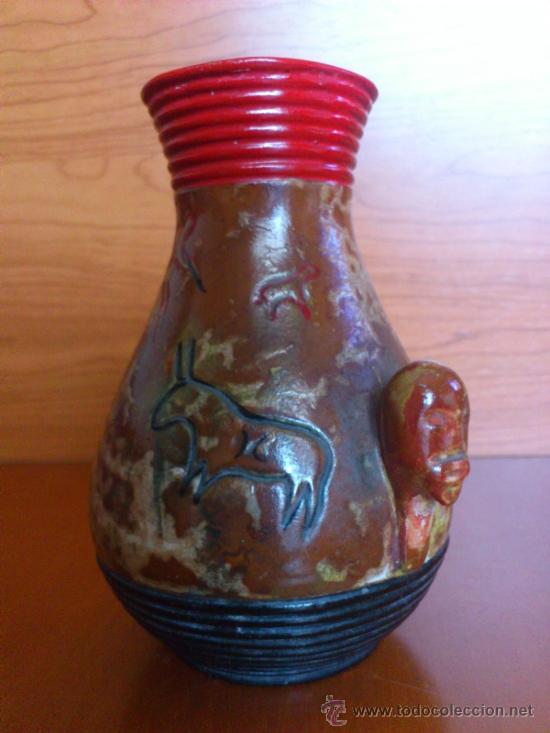 Antig&uuml;edades: Jarr&oacute;n antiguo en madera trabajada y esmaltada a mano - Foto 5