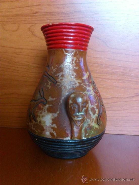 Antig&uuml;edades: Jarr&oacute;n antiguo en madera trabajada y esmaltada a mano - Foto 10