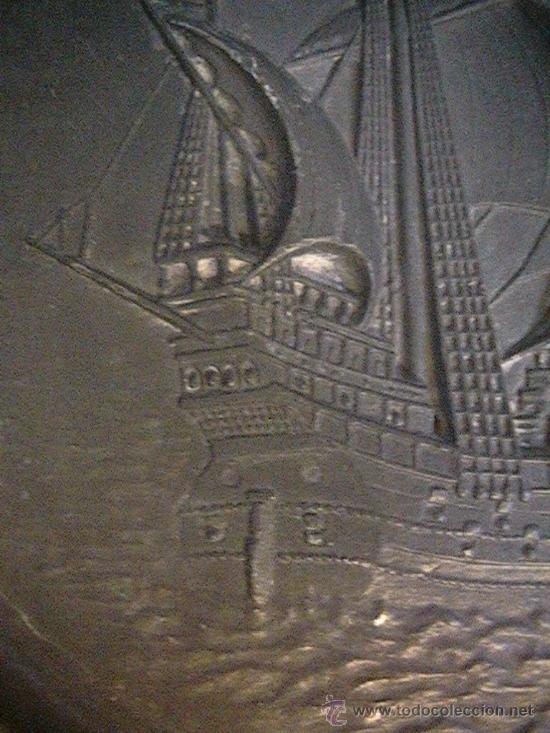 Antig&uuml;edades: barco velero plato de esta&ntilde;o - Foto 3