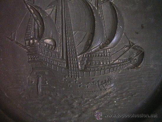 Antig&uuml;edades: barco velero plato de esta&ntilde;o - Foto 4