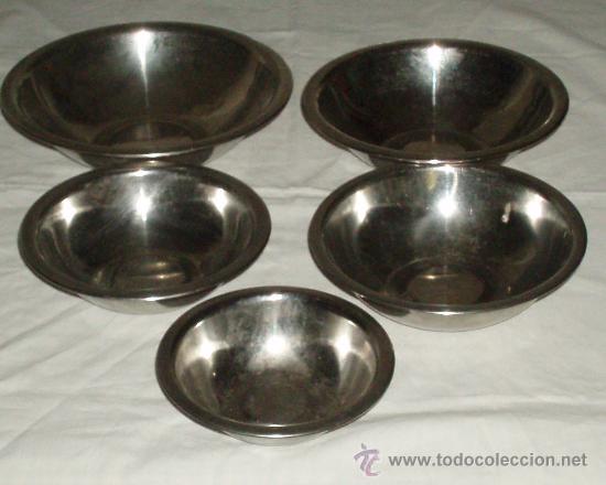 Antig&uuml;edades: cinco platos de acero varias medidas - Foto 1