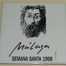 Antigüedades: AZULEJO DE LA SEMANA SANTA DE MÁLAGA. AÑO 1998. RECUERDO RELIGIOSO. 14,5 CM. . Lote 38978714