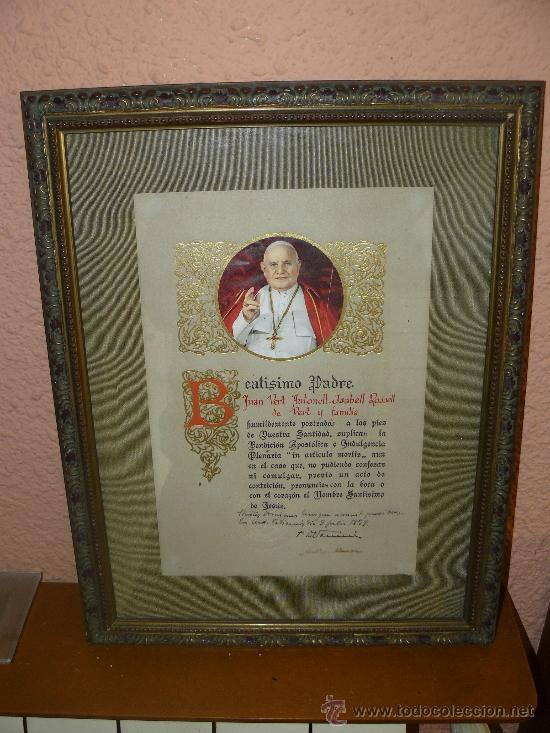 Antig&uuml;edades: DOCUMENTO DE BENDICI&Oacute;N E INDULGENCIA - FIRMADO . - Foto 1
