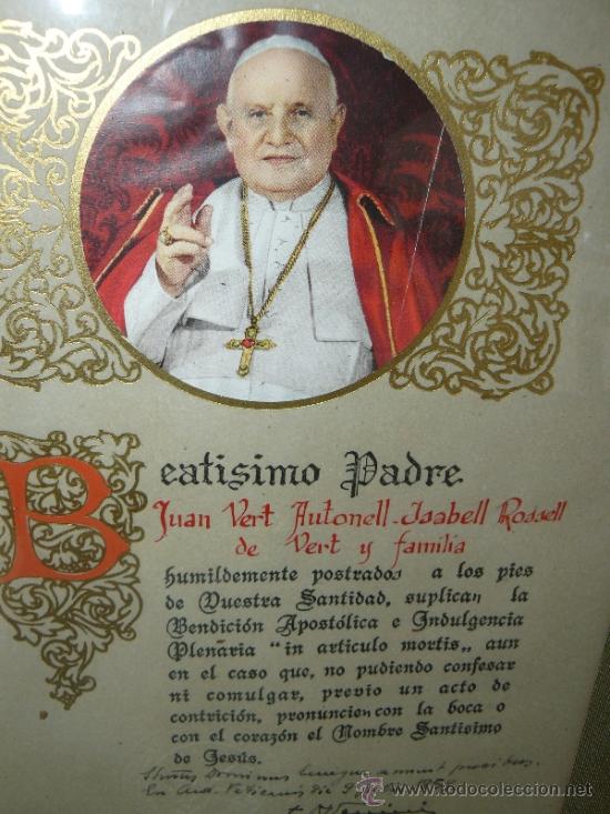 Antig&uuml;edades: DOCUMENTO DE BENDICI&Oacute;N E INDULGENCIA - FIRMADO . - Foto 2