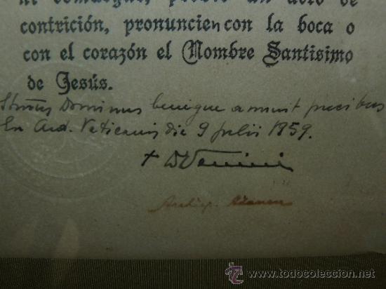 Antig&uuml;edades: DOCUMENTO DE BENDICI&Oacute;N E INDULGENCIA - FIRMADO . - Foto 4