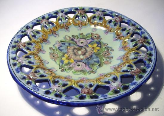 Antig&uuml;edades: PLATO  CERAMICA  CALADO - Foto 6