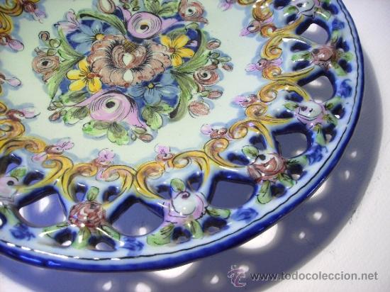 Antig&uuml;edades: PLATO  CERAMICA  CALADO - Foto 4