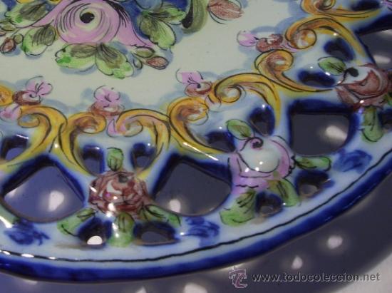 Antig&uuml;edades: PLATO  CERAMICA  CALADO - Foto 3