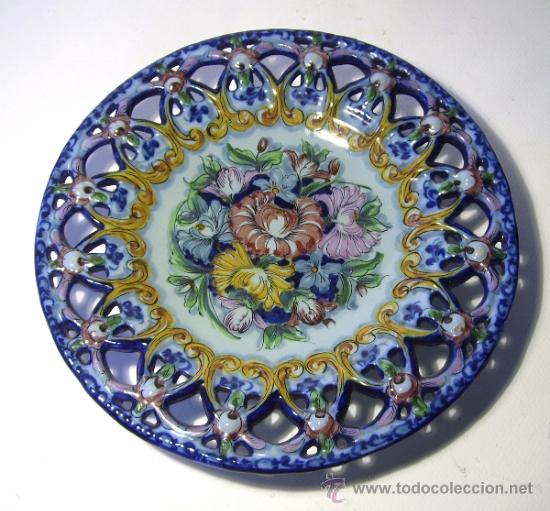 Antig&uuml;edades: PLATO  CERAMICA  CALADO - Foto 9