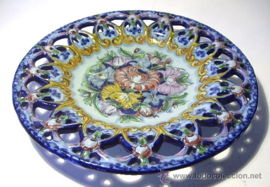 Antig&uuml;edades: PLATO  CERAMICA  CALADO - Foto 3