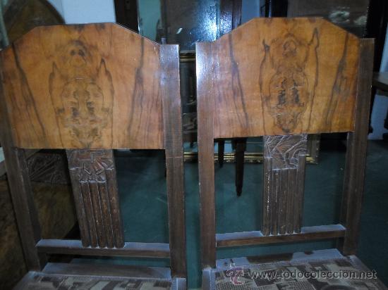 Antig&uuml;edades: MESA EXTENSIBLE+6 SILLAS ART D&Eacute;CO - Foto 4