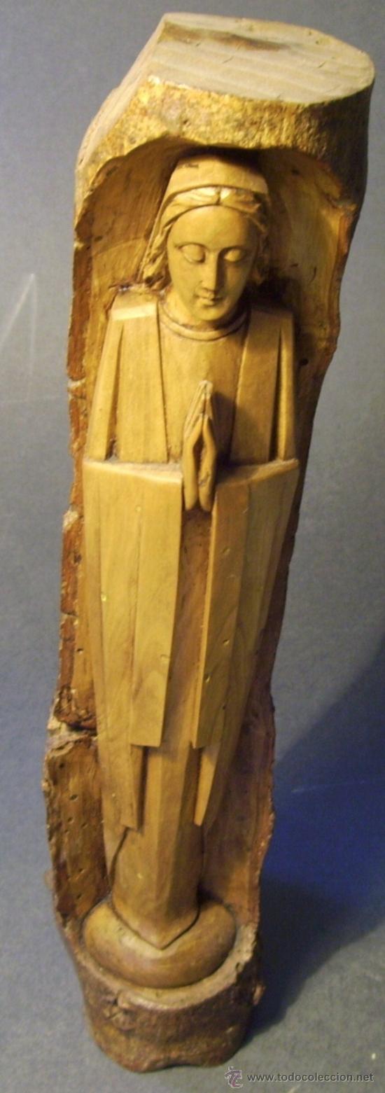 Antig&uuml;edades: VIRGEN  DE  FINA  TALLA  MADERA - Foto 3
