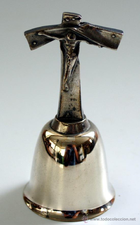 Antig&uuml;edades: CAMPANILLA ECLESI&Aacute;STICA - METAL PLATEADO - A&Ntilde;O 1978 - Foto 1