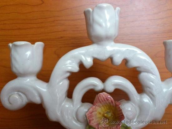 Antig&uuml;edades: Candelabro antiguo en ceramica - Foto 9