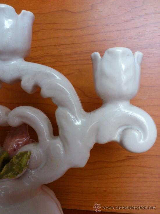 Antig&uuml;edades: Candelabro antiguo en ceramica - Foto 15