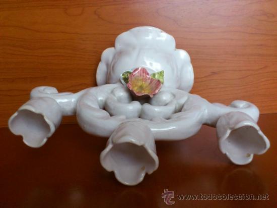 Antig&uuml;edades: Candelabro antiguo en ceramica - Foto 16