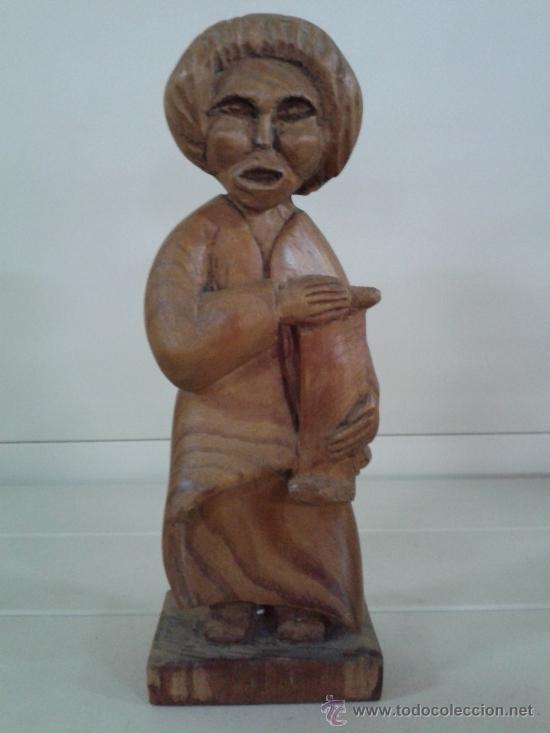 Antig&uuml;edades: TALLA EN MADERA -- SANTON -- - Foto 1