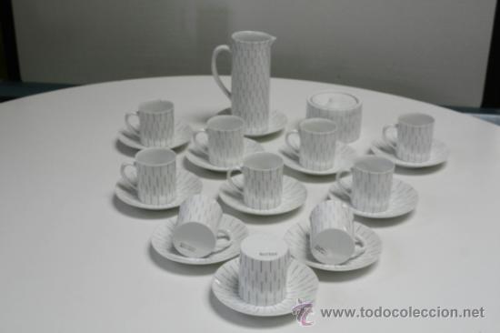 Antig&uuml;edades: JUEGO DE CAF&Eacute; DE 10 SERVICIOS DE PORCELANA DE CASTRO, GALICIA. SELLO Y MARCA INCISA EN BASE.
