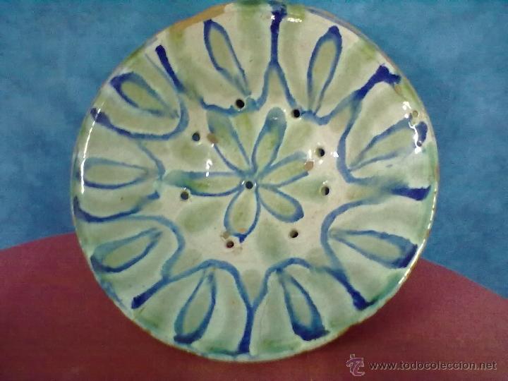 Antig&uuml;edades: LEBRILLO ESCURRIDOR CERAMICA ESMALTADA - Foto 1