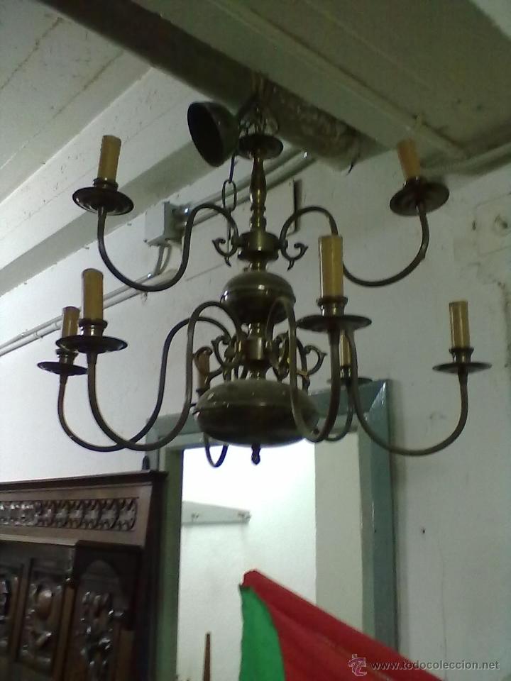 Antig&uuml;edades: LAMPARA HOLANDESA NUEVE LUCES - Foto 1