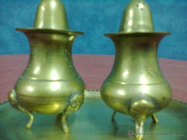 Antig&uuml;edades: SALERO PIMENTERO BRONCE - Foto 2