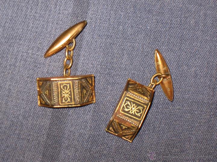 Antig&uuml;edades: ANTIGUEDADES MODA COMPLEMENTOS - PAREJA DE GEMELOS ORO VIEJO - Foto 1