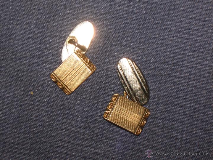 Antig&uuml;edades: ANTIGUEDADES MODA COMPLEMENTOS  - ANTIGUOS  GEMELOS CHAPADOS EN ORO - Foto 1