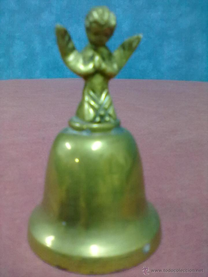 Antig&uuml;edades: CAMPANILLA FIGURA ANGEL BRONCE - Foto 1