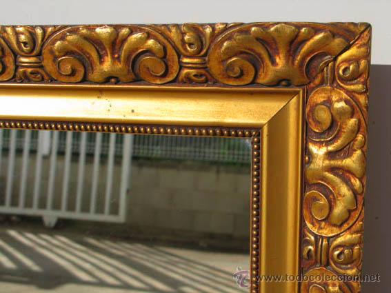 Antig&uuml;edades: espejo con marco de madera doradoen - Foto 3