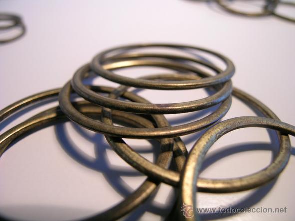 Antiquit&eacute;s: 8 Antiguas anillas barra cortinas. Bronce - A&ntilde;os 40 - Di&aacute;metro ext.: 3cm - Di&aacute;metro int.: 2,7cm