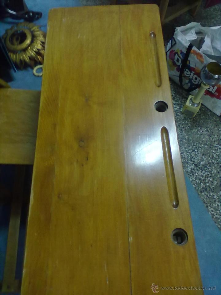 Antig&uuml;edades: ANTIGUO PUPITRE DOBLE DE ESCUELA - Foto 6