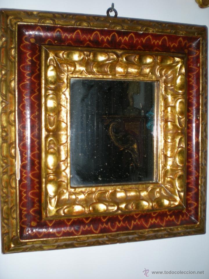Antig&uuml;edades: Espejo marco dorado y policromado - Foto 1