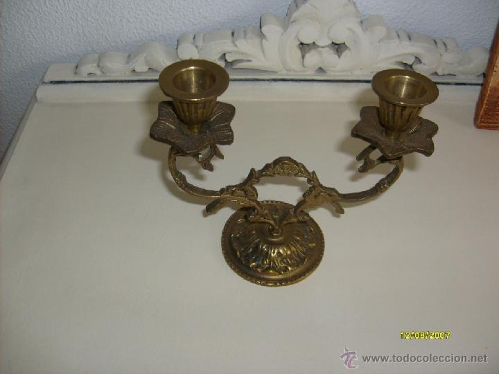 Antig&uuml;edades: Pareja candelabros dos brazos - Foto 7