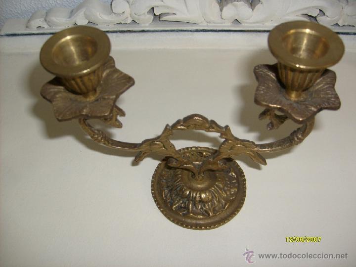 Antig&uuml;edades: Pareja candelabros dos brazos - Foto 6