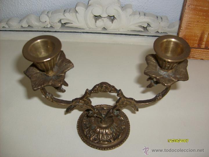 Antig&uuml;edades: Pareja candelabros dos brazos - Foto 3
