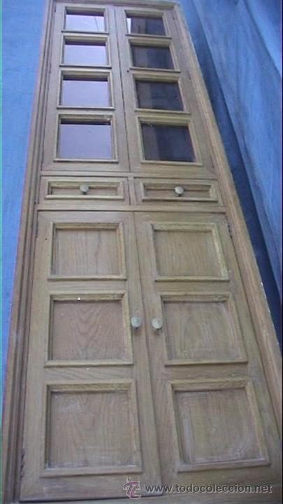 Antig&uuml;edades: VITRINA ROBLE ENCASTABLE LUZ EN EL INTERIOR - Foto 1
