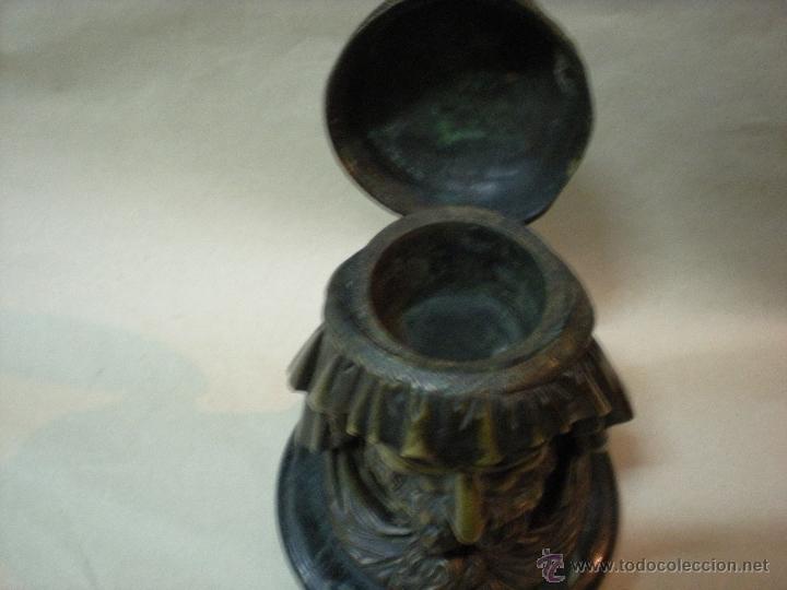 Antig&uuml;edades: TINTERO DE BRONCE, SIGLO XIX - Foto 7