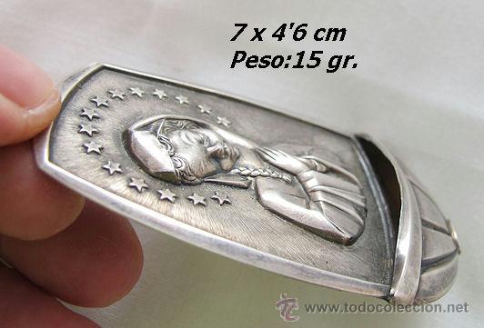 Antig&uuml;edades: BENDITERA DE PLATA VIRGEN NI&Ntilde;A - Foto 1
